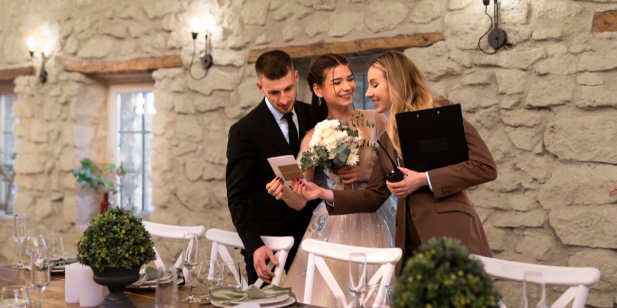 Bride and Groom planning the guest list