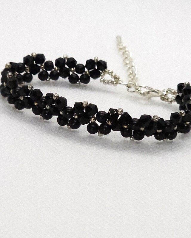 Black Pearl Starlace Crystal Bracelet